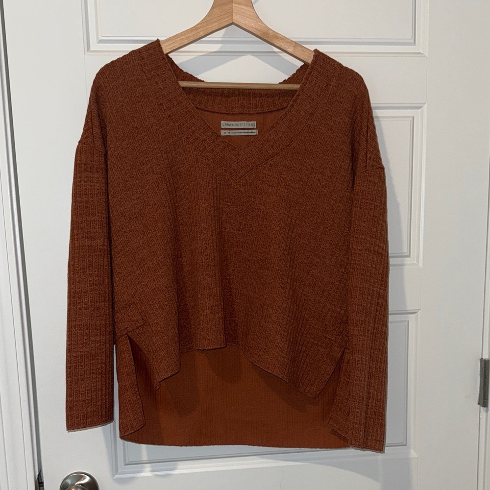 urban outfitters rust oversized long sleeve ribbed top size XS
